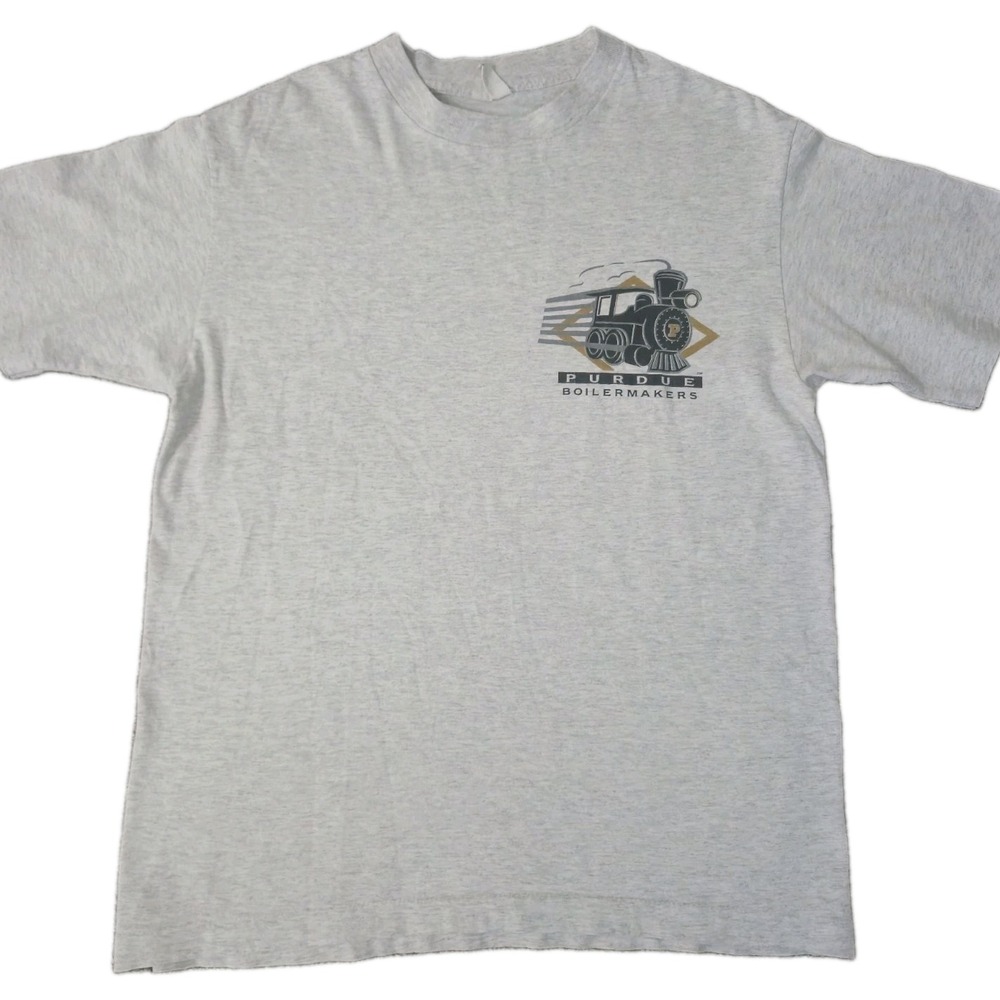 Vintage 90s Purdue University Boilermakers Shirt Mens Medium Gray USA